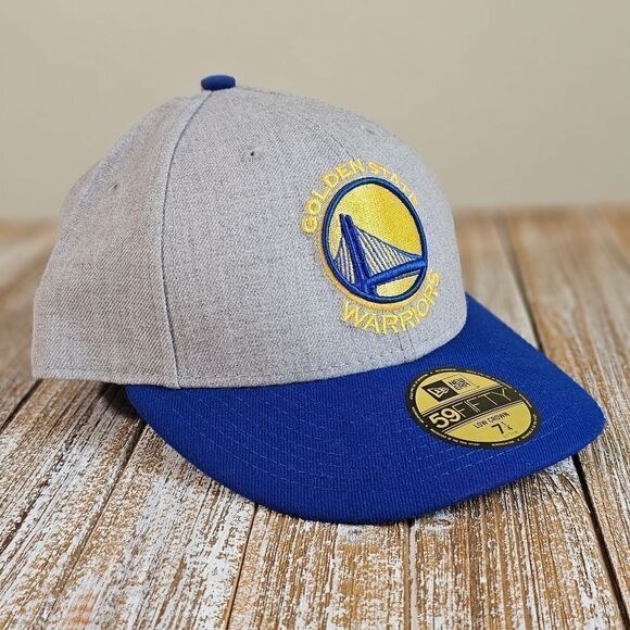 Golden State Warriors New Era Hat Cap Low Crown Grey Blue Gold 59FIFTY 7 1/4 GSW - Picture 7 of 15